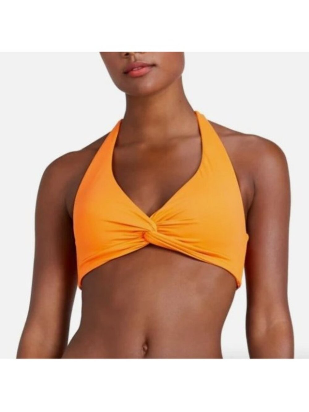 Kate Spade Twisted Halter Bikini Top XS Orange Soda New Swim Pool